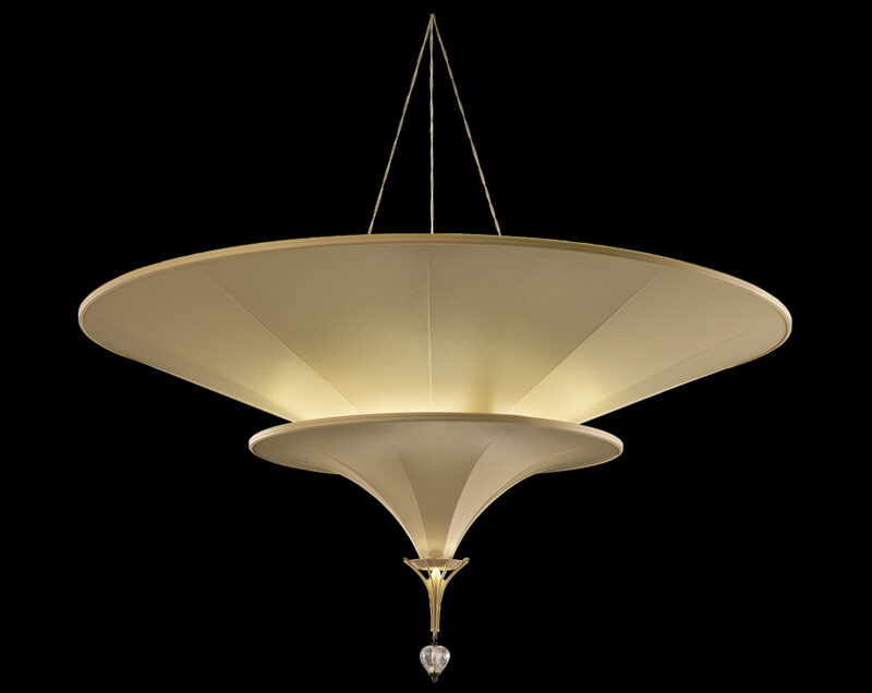 Fortuny Icaro glass fibre 2 tiers ivory lamp