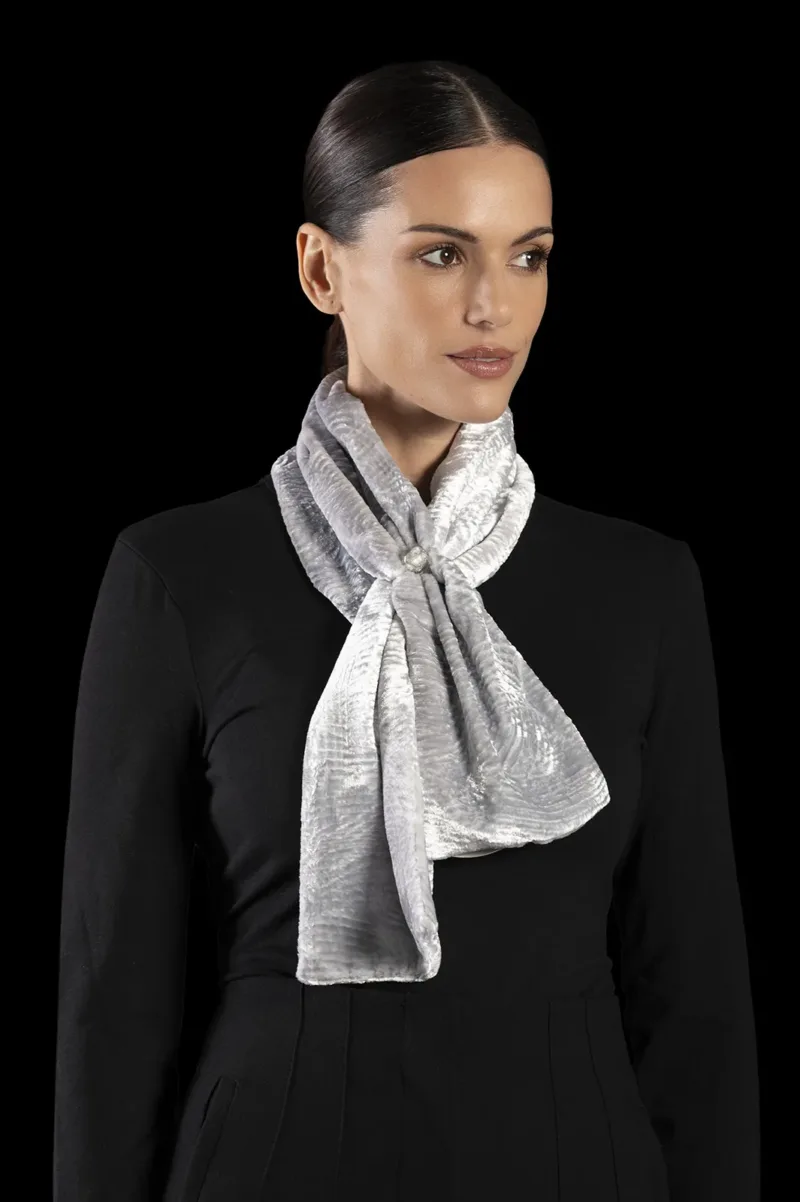 Fortuny furrowed velvet scarf with Murano glass beads