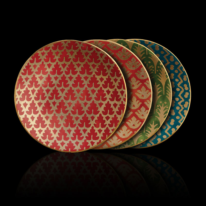 Fortuny assorted colors tableware canape plates set of 4