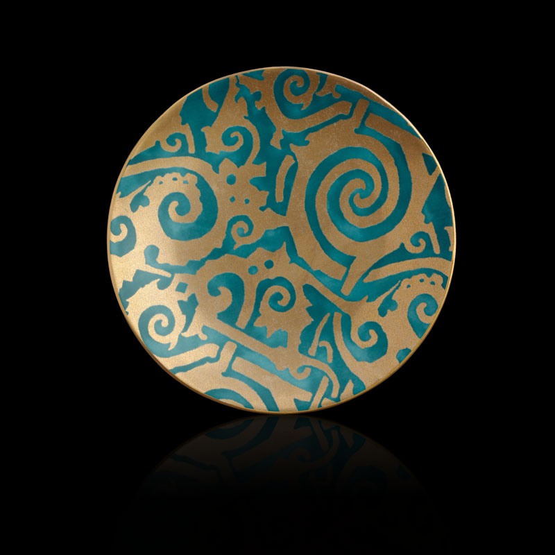 Fortuny Maori teal blue tableware dessert plates set of 4
