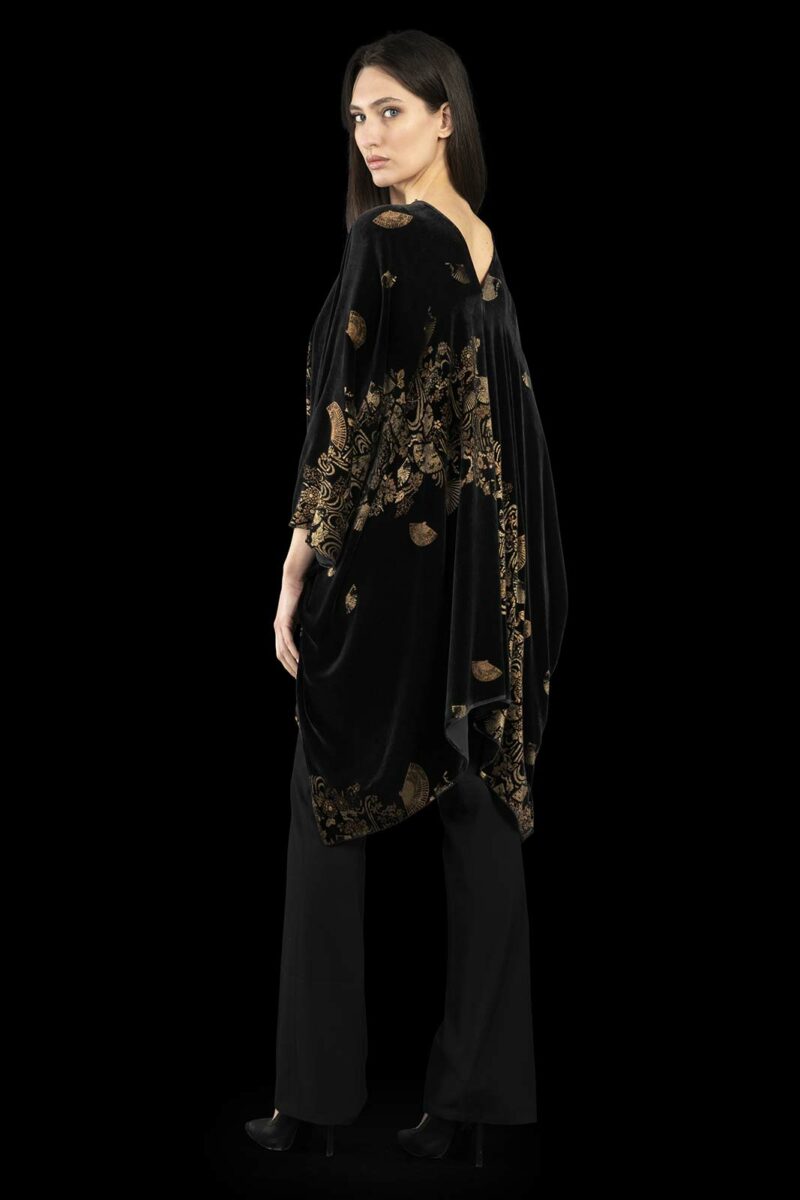 Fortuny printed velvet short evening coat