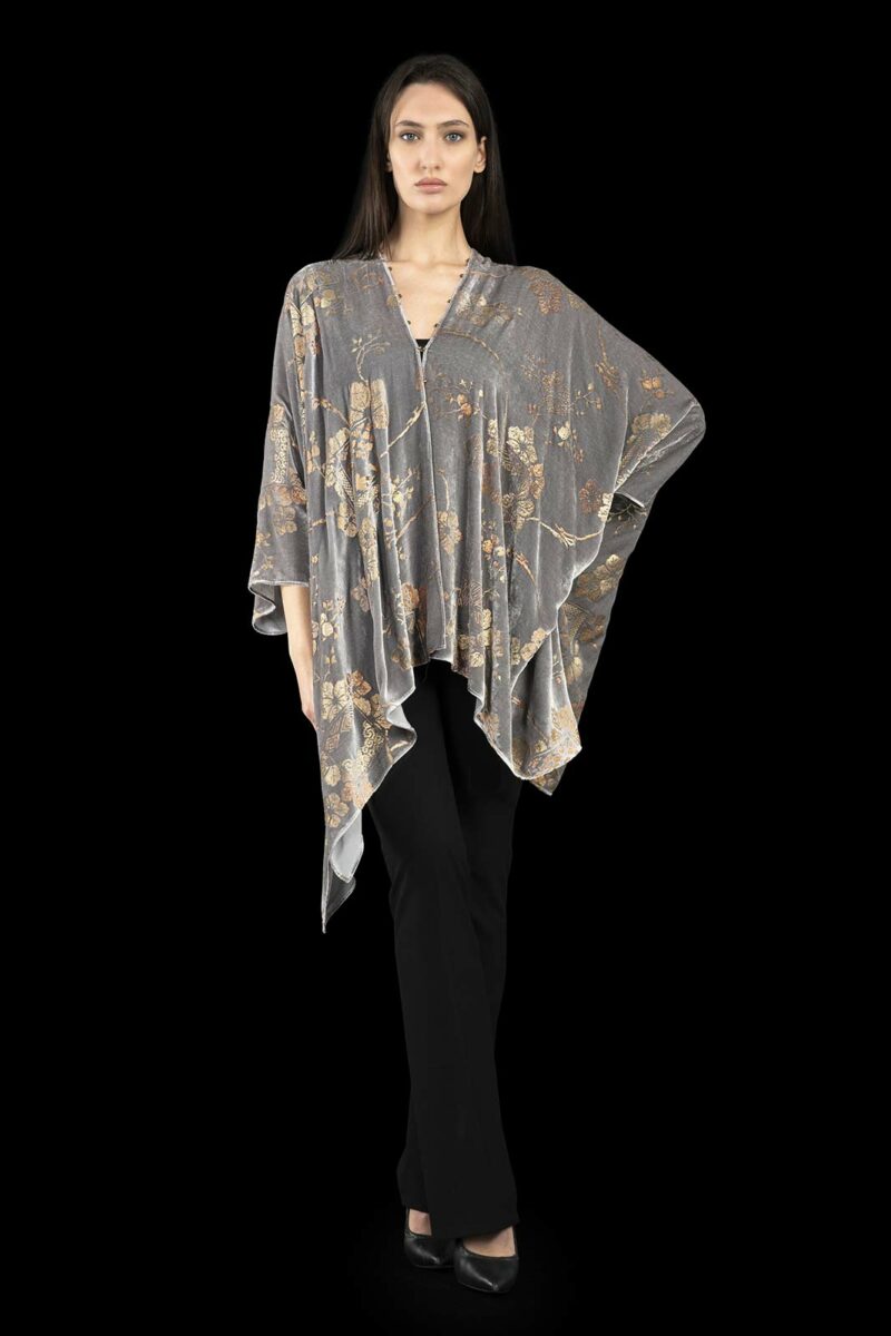 Fortuny printed velvet short evening coat