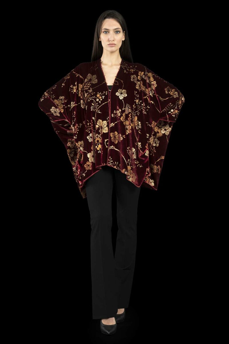 Fortuny printed velvet short evening coat