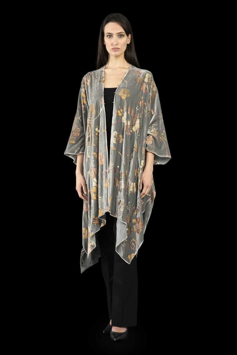Fortuny printed velvet long evening coat