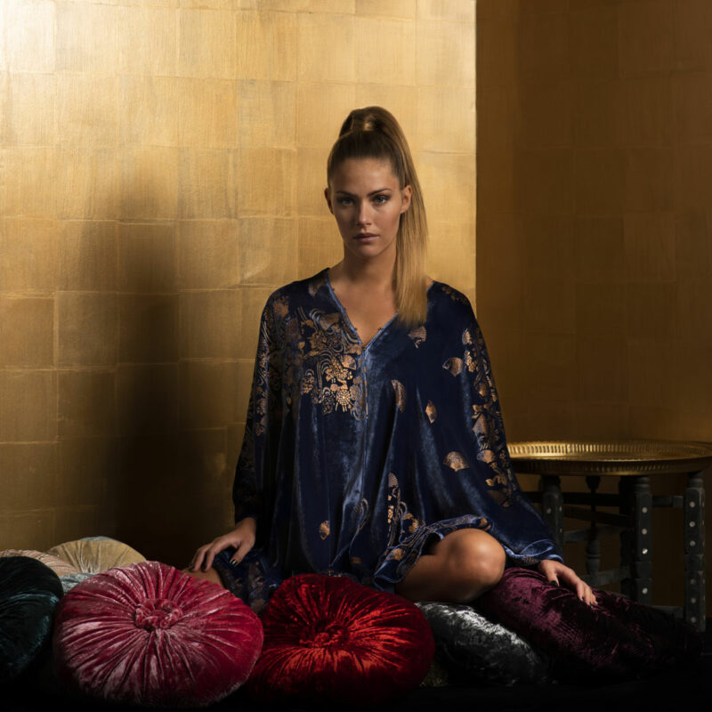 Fortuny printed velvet short evening coat