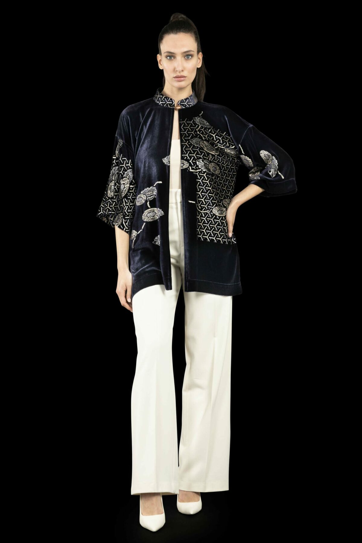 Fortuny printed velvet kimono