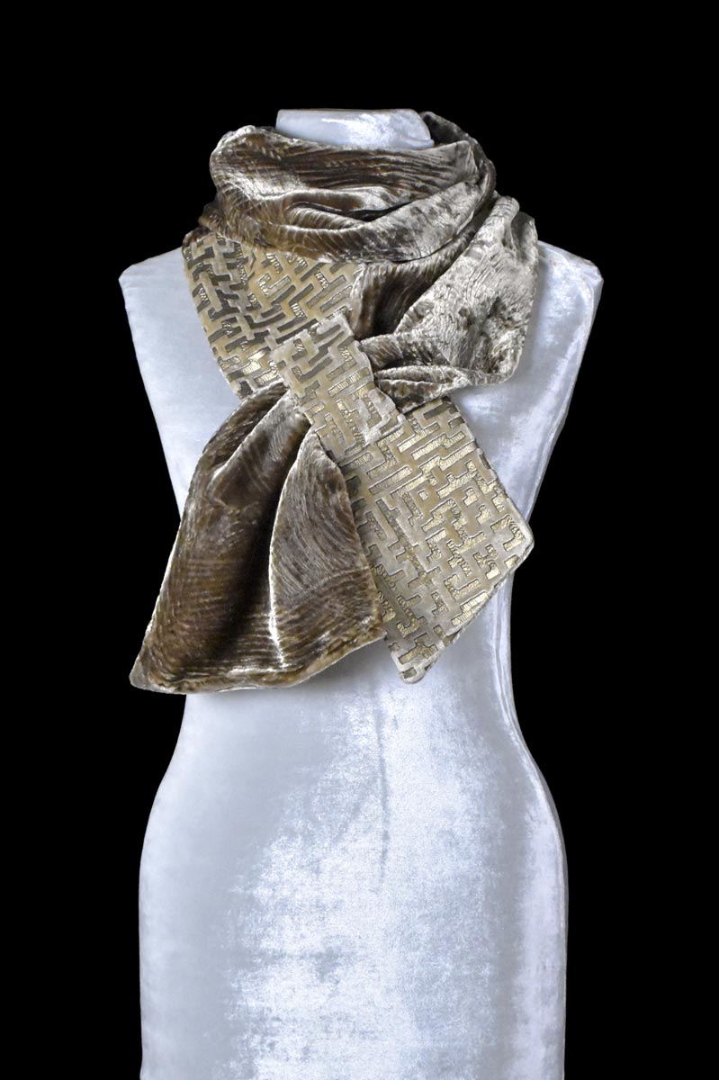 Fortuny printed velvet scarf