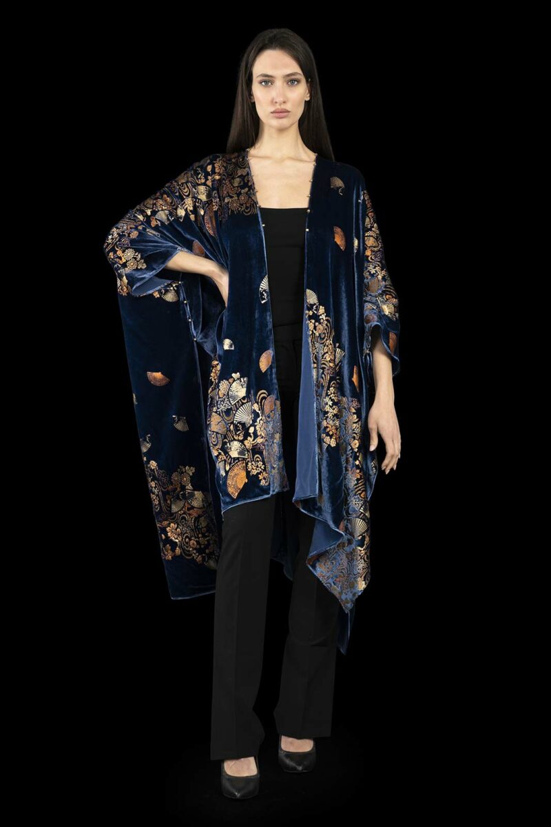 Fortuny printed velvet evening coat
