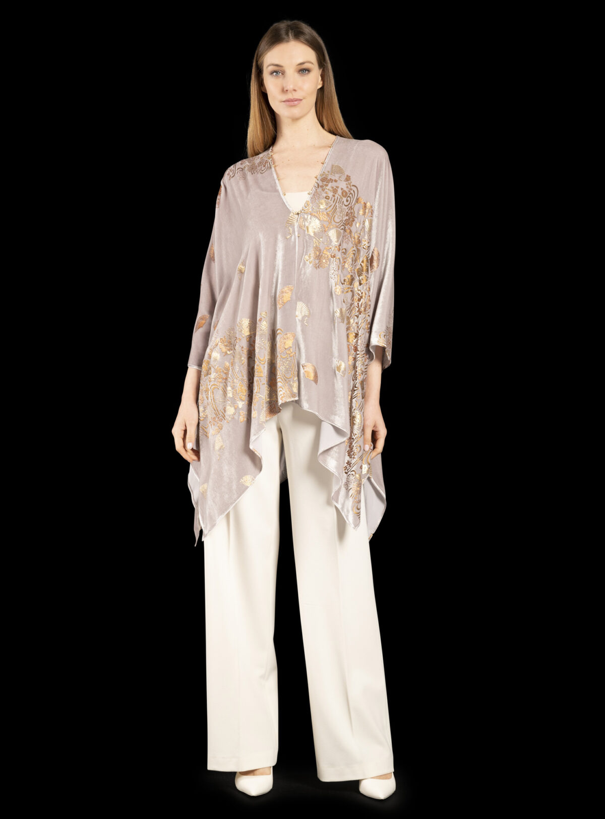 Fortuny printed velvet short evening coat