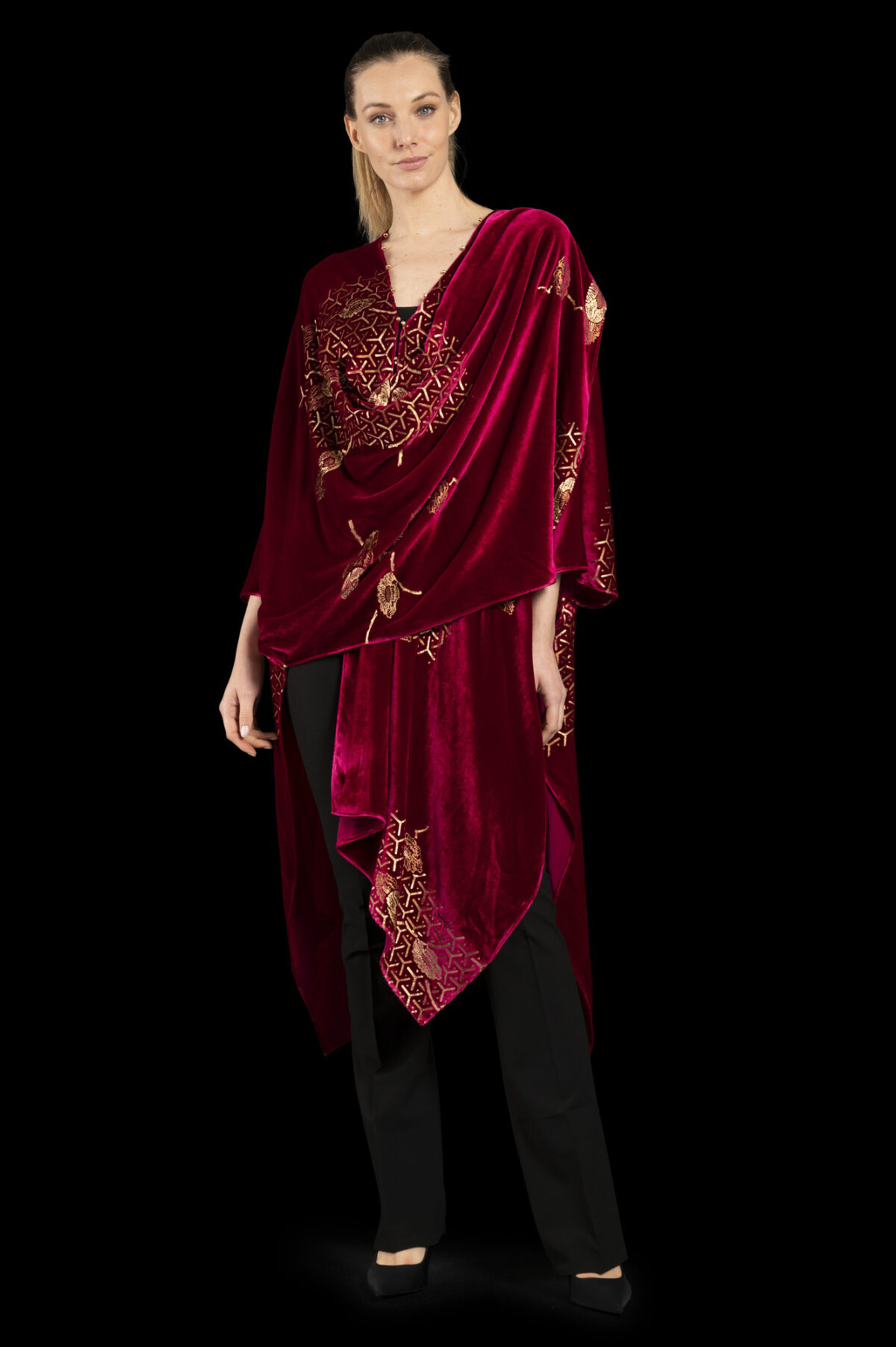 Fortuny printed velvet evening coat