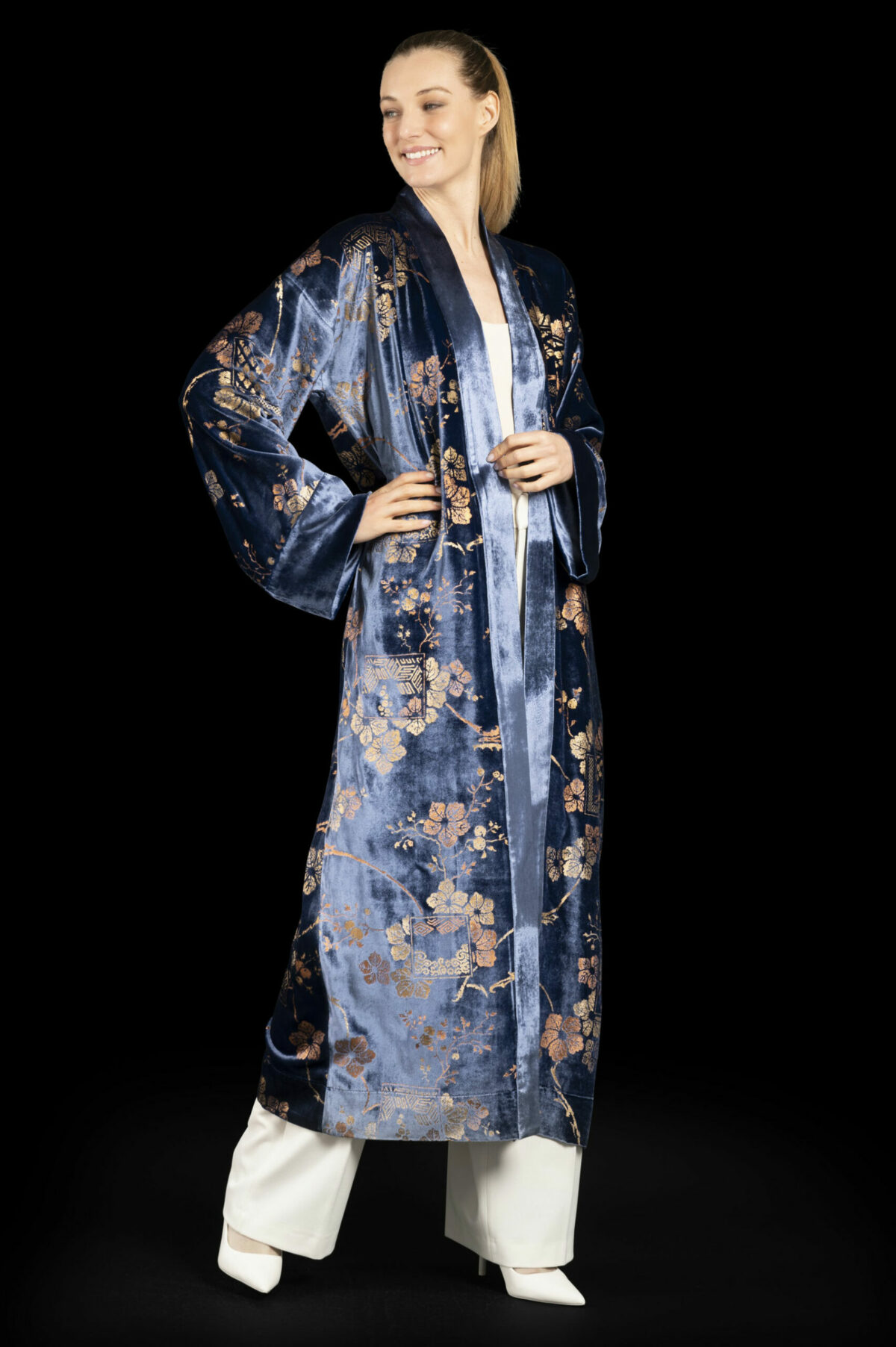 Fortuny printed velvet evening coat