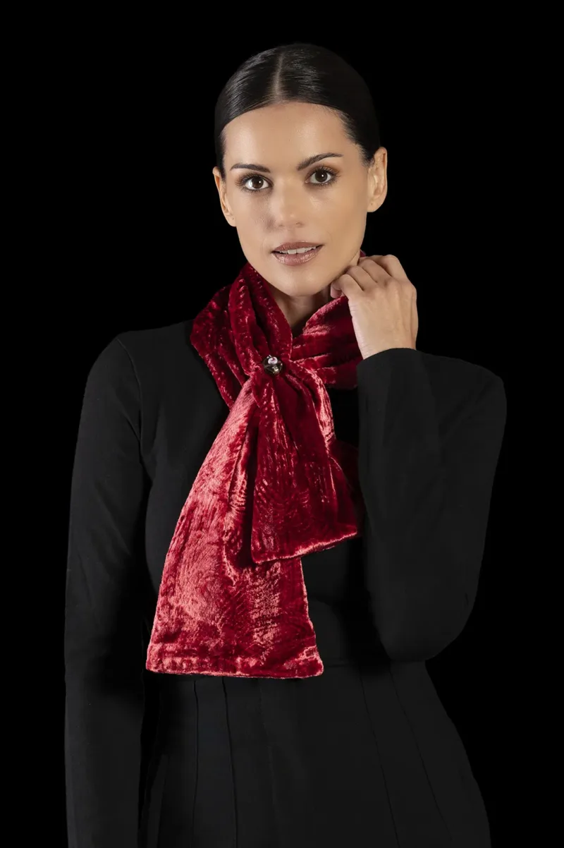 Fortuny furrowed velvet scarf with Murano glass beads