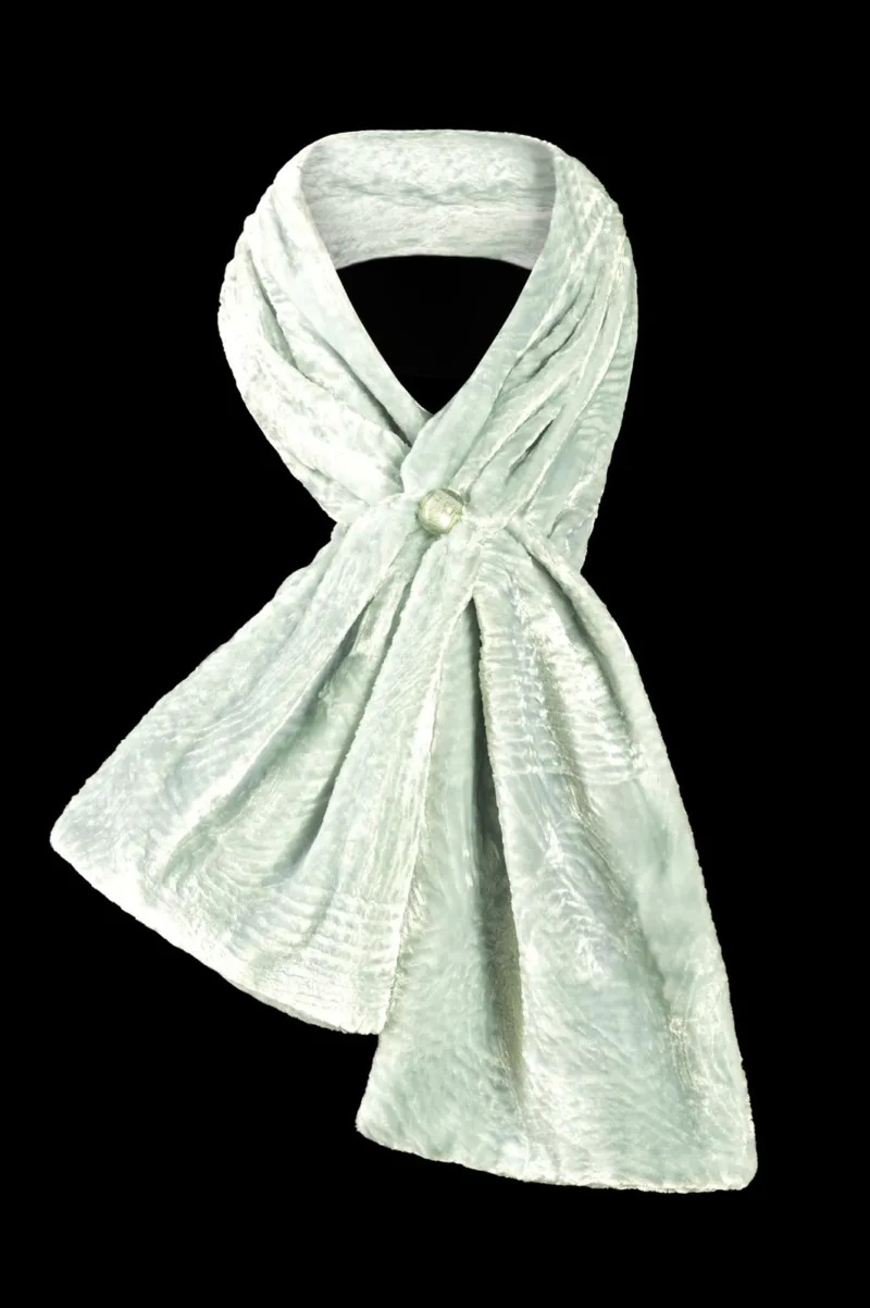 Fortuny furrowed velvet scarf with Murano glass beads