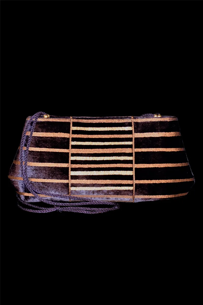 Fortuny Bag Baguette Purple Stripes