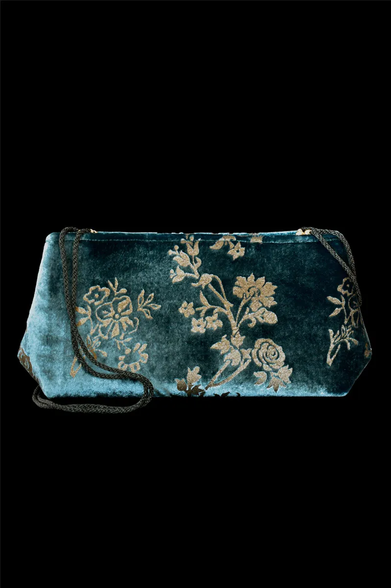 Fortuny Bag Baguette Roses Teal Green