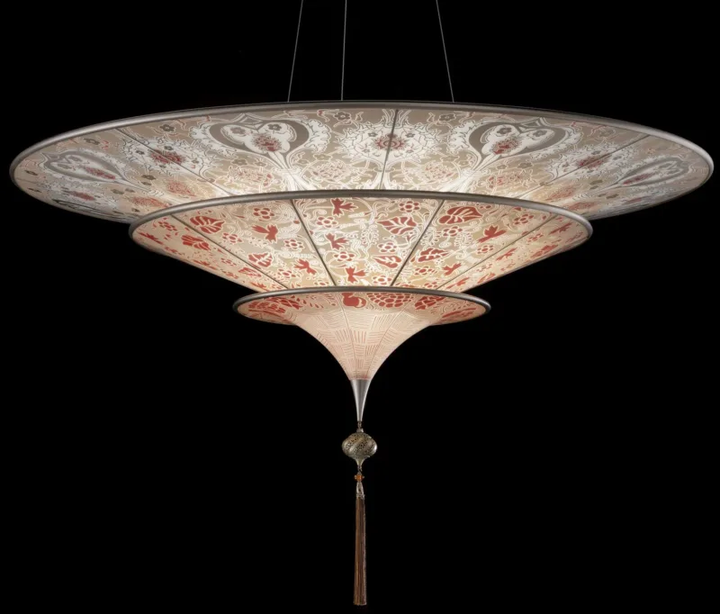 Fortuny Scheherazade 3 tiers Floral glass lamp